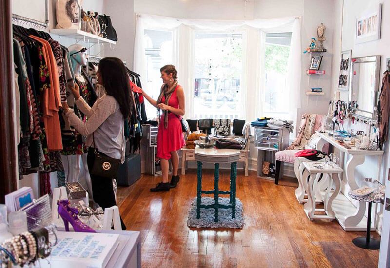 People shopping at a boutique in Buffalo, NY